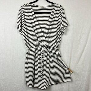 Miko Miko Wrap Style Romper Shorts One Piece Womens L‎ Striped Preppy Nautical